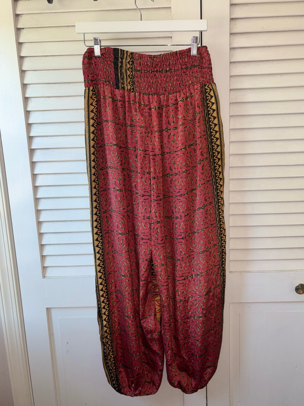 Earthbound Trading Co Boho Harem Pants L Paisley Print - Picture 3 of 4